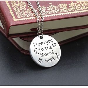 Moon and Back Simple Dainty Silver Necklace